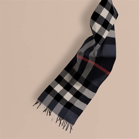 burberry classic check cashmere scarf navy|authentic Burberry cashmere scarf.